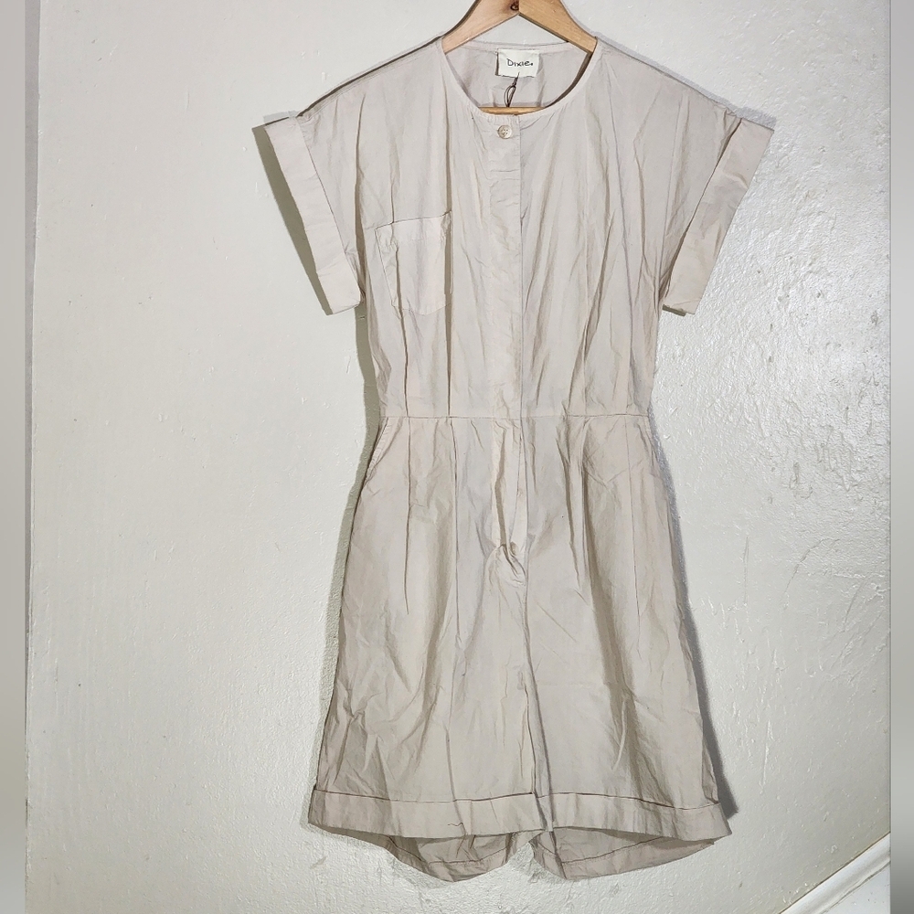 Dixie Casual Beige Cotton Romper